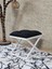 Beyaz Boyalı 45 cm x 45 cm Çaprazlı Puf Bench Oturak Siyah Renk 45 x 45 Boyut/ebat 1