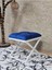 Beyaz Boyalı 45 cm x 45 cm Çaprazlı Puf Bench Oturak Mavi Renk 45 x 45 Boyut/ebat 1