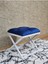 Beyaz Boyalı 45 cm x 45 cm Çaprazlı Puf Bench Oturak Mavi Renk 45 x 45 Boyut/ebat 3