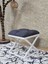 Beyaz Boyalı 45 cm x 45 cm Çaprazlı Puf Bench Oturak Füme Renk 45 x 45 Boyut/ebat 1