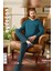 Erkek Tuna Koton Patlı Düğmeli Viridian Pijama Takımı 0451 2