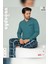 Erkek Tuna Koton Patlı Düğmeli Çam Yeşili Pijama Takımı 0450 2