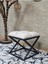 Siyah Boyalı 45 cm x 45 cm Çaprazlı Puf Bench Oturak Krem Renk 45 x 45 Boyut/ebat 1