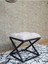Siyah Boyalı 45 cm x 45 cm Çaprazlı Puf Bench Oturak Krem Renk 45 x 45 Boyut/ebat 3