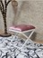 Beyaz Boyalı 45 cm x 45 cm Çaprazlı Puf Bench Oturak Pembe Renk 45 x 45 Boyut/ebat 1