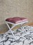 Beyaz Boyalı 45 cm x 45 cm Çaprazlı Puf Bench Oturak Pembe Renk 45 x 45 Boyut/ebat 3