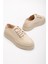 Kadın Bej Poli Taban Keten Halat Bağcıklı Spor Ayakkabı 3