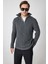 Erkek Dik Yaka Fermuarlı Triko Kazak - Antrtasit 9