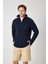 Erkek Dik Yaka Fermuarlı Triko Kazak - Lacivert 8