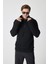 Erkek Dik Yaka Fermuarlı Triko Kazak - Siyah 1