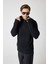 Erkek Dik Yaka Fermuarlı Triko Kazak - Siyah 7