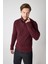 Erkek Dik Yaka Fermuarlı Triko Kazak - Bordo 7