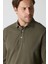 Erkek Uzun Kollu Polo Yaka Comfort Sweatshirt - Haki 3