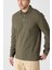 Erkek Uzun Kollu Polo Yaka Comfort Sweatshirt - Haki 4