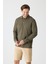 Erkek Uzun Kollu Polo Yaka Comfort Sweatshirt - Haki 6