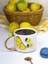 24K Altın Süslemeli El Yapımı Limon Temalı Seramik Mug 1