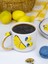24K Altın Süslemeli El Yapımı Limon Temalı Seramik Mug 2