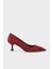 Bordo Deri Kadın Stiletto 1