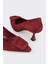 Bordo Deri Kadın Stiletto 4