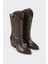 Kahve Deri Kadın Western Çizme 2