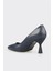 Lacivert Deri Kadın Stiletto 3