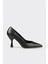 Siyah Deri Kadın Stiletto 1