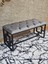 Siyah Boyalı Içi Kareli Diktörtgen 100 cm x 40 cm Oturak Puf - Bench - Makyaj Oturağı - Oturak Gri Renk 100 x 40 Boyut/ebat 1