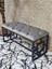 Siyah Boyalı Içi Kareli Diktörtgen 100 cm x 40 cm Oturak Puf - Bench - Makyaj Oturağı - Oturak Gri Renk 100 x 40 Boyut/ebat 3