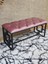 Siyah Boyalı Içi Kareli Diktörtgen 100 cm x 40 cm Oturak Puf - Bench - Makyaj Oturağı - Oturak Pembe Renk 100 x 40 Boyut/ebat 1