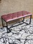 Siyah Boyalı - L - Ayaklı 100 cm x 38 cm Oturak - Bench - Makyaj Taburesi - Makyaj Oturak Pembe Renk 100 x 40 Boyut/ebat 2