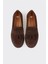 Kahve Deri Kadın Günlük Loafer 4