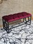 Siyah Boyalı Içi Kareli Diktörtgen 100 cm x 40 cm Oturak Puf - Bench - Makyaj Oturağı - Oturak Bordo Renk 100 x 40 Boyut/ebat 1