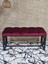 Siyah Boyalı Içi Kareli Diktörtgen 100 cm x 40 cm Oturak Puf - Bench - Makyaj Oturağı - Oturak Bordo Renk 100 x 40 Boyut/ebat 4