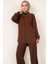Kadın BDART Oversized Dokulu İki Parça Takım Gömlek Yaka Deve Kahvesi 11