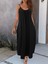 Kadın Ip Askılı Geniş V Yakalı Viskon Elbise 1