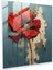 Ethereal Glass Print - Kırık Kırmızı Gelincik Cam Tablo Sanatı 1