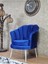 Tekli Istiridye Beyaz Boyalı Sivriltme Ayak Çay Seti Koltuk Tekli Berjer , Balkon, Salon, Ofis Mavi Renk 47 x 47 Boyut/ebat 4