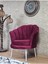 Tekli Istiridye Beyaz Boyalı Sivriltme Ayak Çay Seti Koltuk Tekli Berjer , Balkon, Salon, Ofis Bordo Renk 47 x 47 Boyut/ebat 4