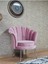 Tekli Istiridye Krom Kaplama Sivriltme Ayak Çay Seti Koltuk Tekli Berjer , Balkon, Salon, Ofis Pembe Renk 47 x 47 Boyut/ebat 3