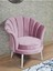 Tekli Istiridye Beyaz Boyalı Sivriltme Ayak Çay Seti Koltuk Tekli Berjer , Balkon, Salon, Ofis Pembe Renk 47 x 47 Boyut/ebat 2
