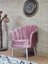Tekli Istiridye Beyaz Boyalı Sivriltme Ayak Çay Seti Koltuk Tekli Berjer , Balkon, Salon, Ofis Pembe Renk 47 x 47 Boyut/ebat 5