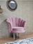 Tekli Istiridye Krom Kaplama Telli Ayak Çay Seti Koltuk Tekli Berjer , Balkon, Salon, Ofis Pembe Renk 47 x 47 Boyut/ebat 3