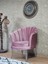 Tekli Istiridye Krom Kaplama Telli Ayak Çay Seti Koltuk Tekli Berjer , Balkon, Salon, Ofis Pembe Renk 47 x 47 Boyut/ebat 4