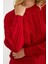 Saç Örgü Sıfır Yaka Triko Kazak - Kırmızı 5