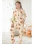 Anne Kız Kombini Ayıcık Desenli Gömlek Yaka Pijama Takımı 2