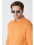 Erkek Polo Yaka Uzun Kollu Sweatshirt - Turuncu 5