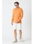 Erkek Polo Yaka Uzun Kollu Sweatshirt - Turuncu 7