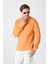 Erkek Polo Yaka Uzun Kollu Sweatshirt - Turuncu 9