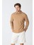 Erkek Polo Yaka Uzun Kollu Sweatshirt - Camel 1
