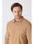Erkek Polo Yaka Uzun Kollu Sweatshirt - Camel 3